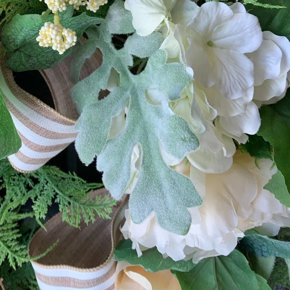 Rose, Hydrangeas, Fern Wreath
